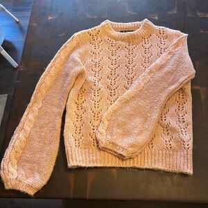 Simple Soft Pink Knit Sweater